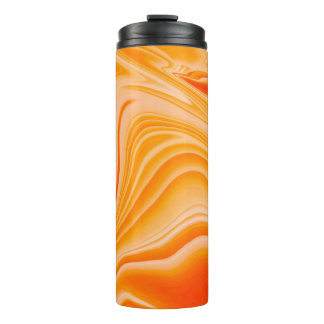 Marble ink colourful. Orange marble pattern of the Thermal Tumbler