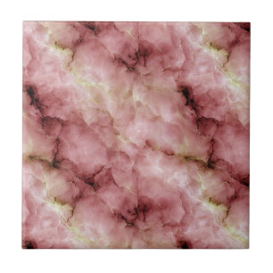 Marble-like Pattern in Shades of Pink and Cream Tile