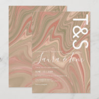 Marble Liquid Terracotta Agate Typography Wedding 