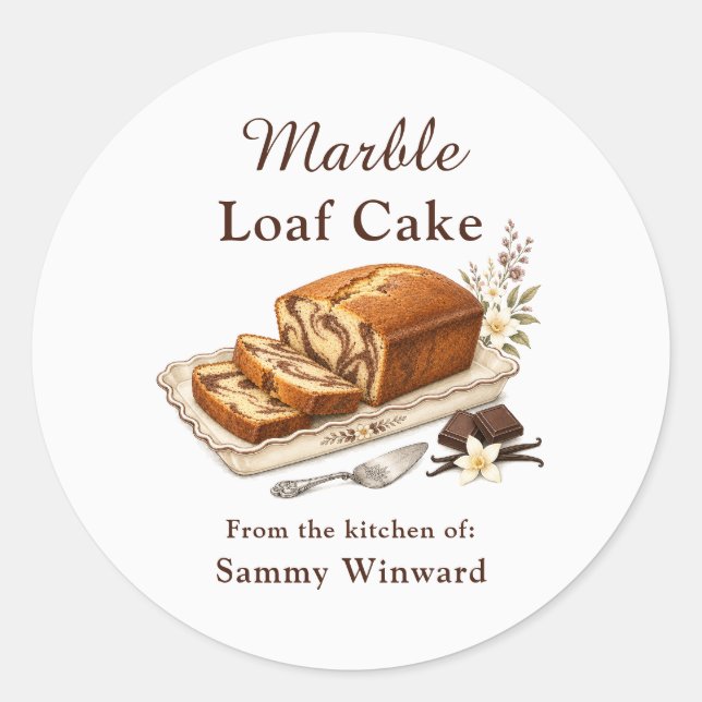 Marble Loaf Cake Gift Label (Front)