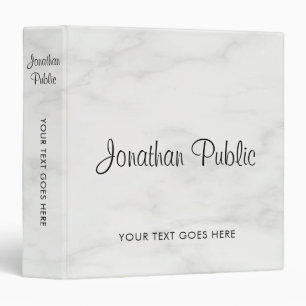 Marble Look Add Name Logo Script Here Binder