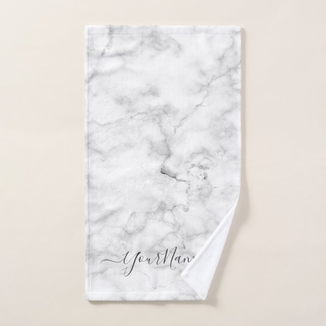 Marble look - elegant personalized hand towel (Hand Towel)