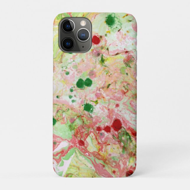 Marble Look Modern Abstract Pink Red Yellow Green Case-Mate iPhone Case (Back)