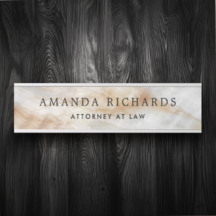 Marble look name and title door sign
