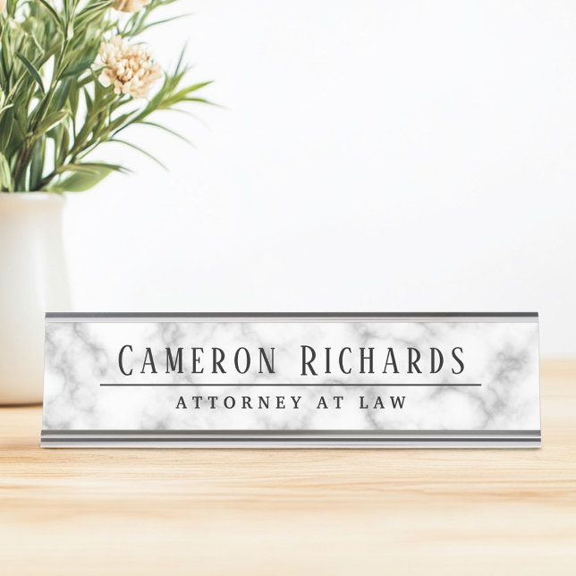 Marble look name and title template desk name plate (Marble look name and title template desk name plate)