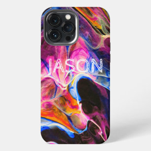 Marble Look Rich Blues Purple Personalized iPhone 13 Pro Max Case