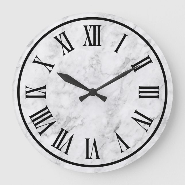 Marble Look Roman Numerals Large Clock (Front)