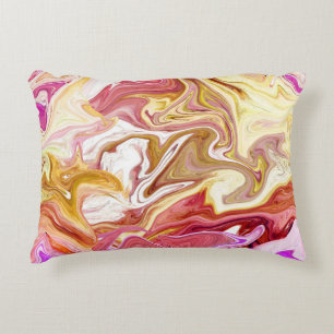 Marble Magic: Colourful Abstract Design Accent Pillow