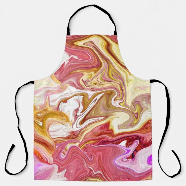 Marble Magic: Colourful Abstract Design Apron (Front)