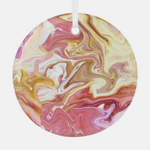 Marble Magic: Colourful Abstract Design Glass Ornament