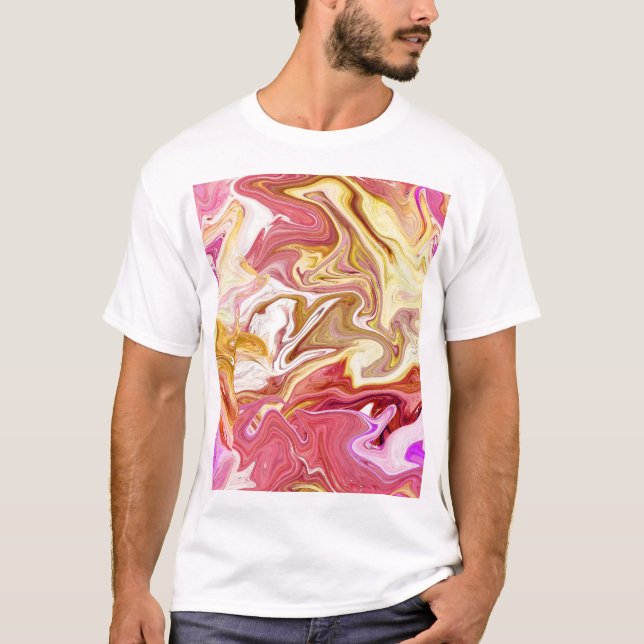 Marble Magic: Colourful Abstract Design T-Shirt (Front)