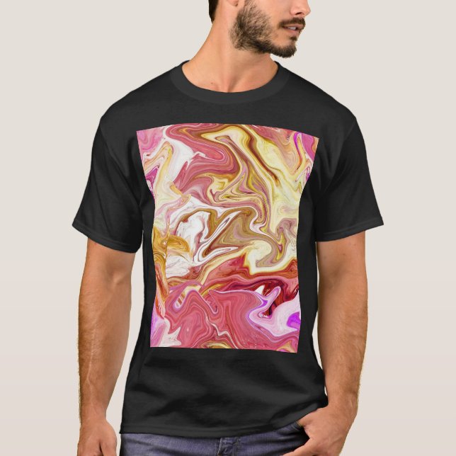 Marble Magic: Colourful Abstract Design T-Shirt (Front)