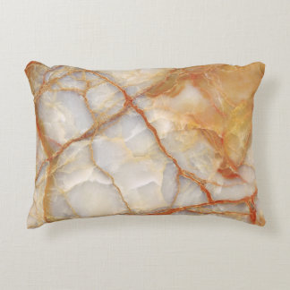 Marble Majesty: Glossy Elegance Accent Pillow