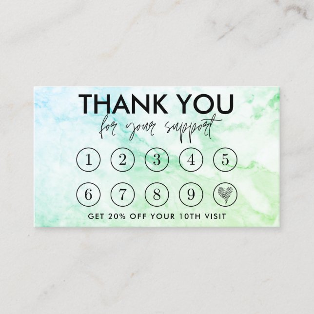 Marble Makeup Hair Logo Loyalty Card (Front)