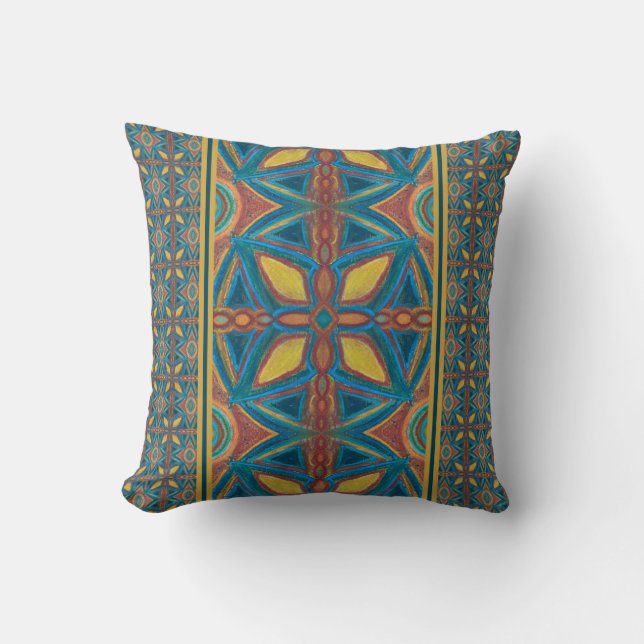 Marble Mandala Throw Pillow (Front)