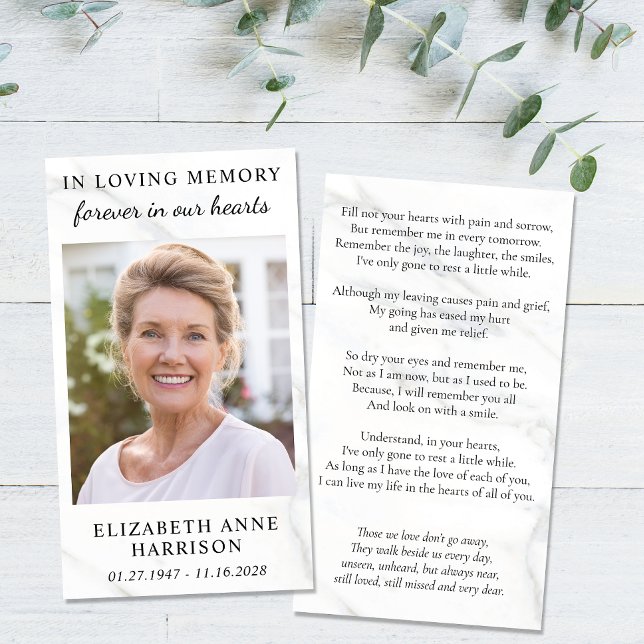 Marble Memorial Funeral Photo Prayer Card (Creator Uploaded)