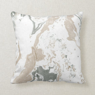Marble Minimal Home Decor Ivory Creamy Cali White Throw Pillow