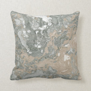Marble Minimal Home Decor Ivory Creamy Grey Cali Throw Pillow