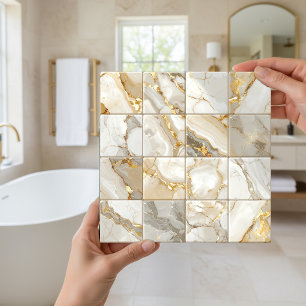 Marble Mix 4x4 Squares Ivory ID1185a Tile