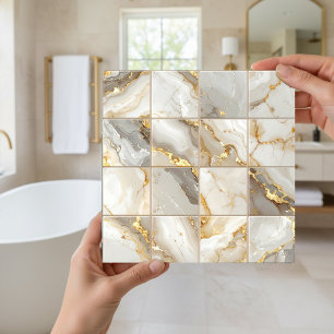 Marble Mix 4x4 Squares Ivory ID1185c Tile
