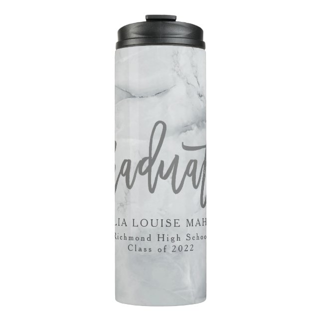 marble modern elegant graduate thermal tumbler (Front)