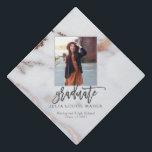 marble modern elegant photo graduate graduation cap topper<br><div class="desc">MARBLE AND ROSE GOLD (COPPER) MODERN GEOMETRIC GRADUATION sticker</div>