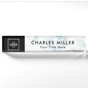 Marble Modern Professional business logo Nameplate