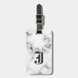 Marble monogram luggage tag
