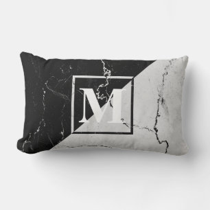 Marble Monogram Lumbar Pillow