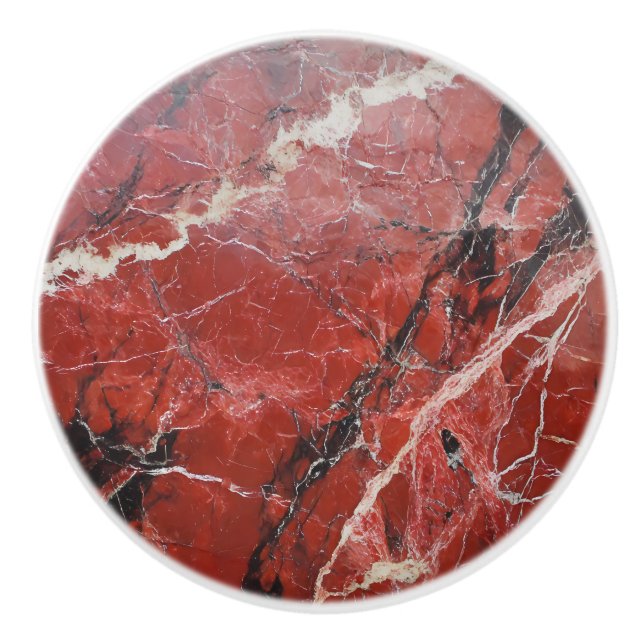 Marble Natural Red Pattern Ceramic Knob (Front)