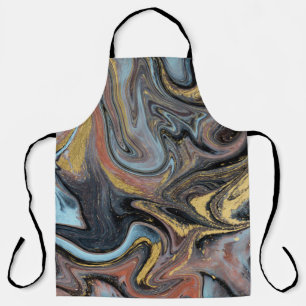 Marble Nature Artwork Golden Glitter Apron