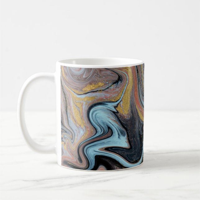 Marble Nature Artwork Golden Glitter Coffee Mug (Left)