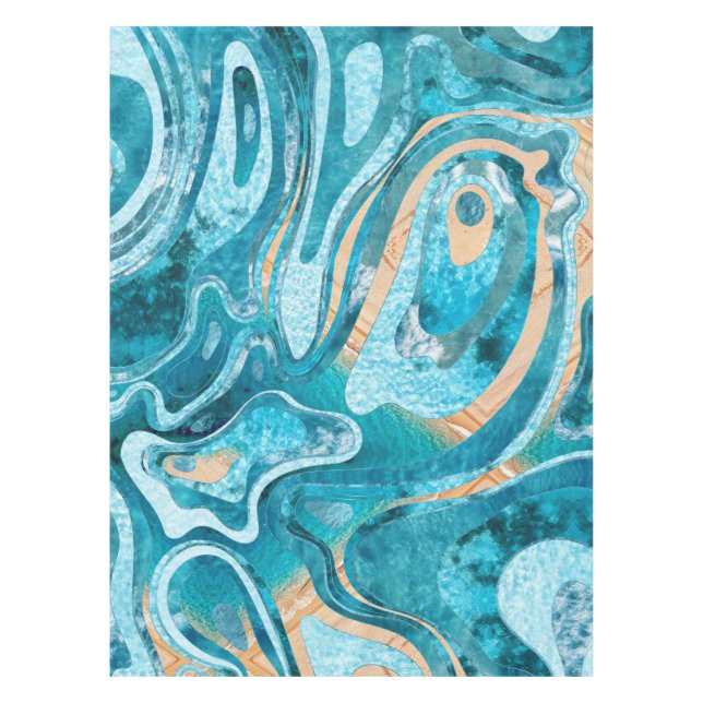 Marble Ocean Beach Tablecloth (Front)