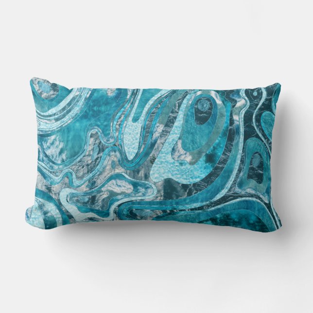 Marble Ocean Lumbar Pillow (Front)
