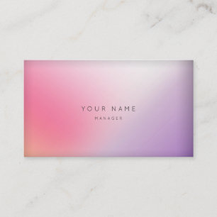 Marble Ombre Purple Pink Minimal Manager Vip Business Card