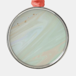 Marble Pastel Glitter Premium Round Ornament