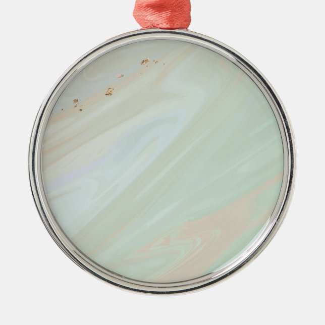 Marble Pastel Glitter Premium Round Ornament (Front)