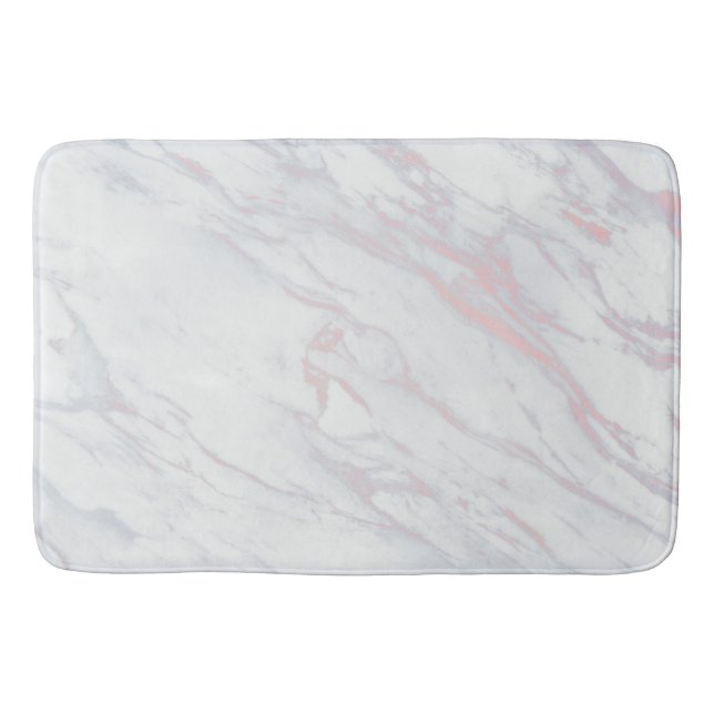 Marble Pastel Stone Texture Glitter Watercolor Bath Mat (Front)