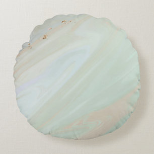 Marble Pastel Stone Texture Glitter Watercolor Round Pillow