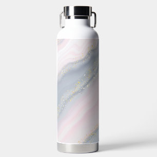 Marble Pastel Stone Texture Glitter Watercolor Water Bottle