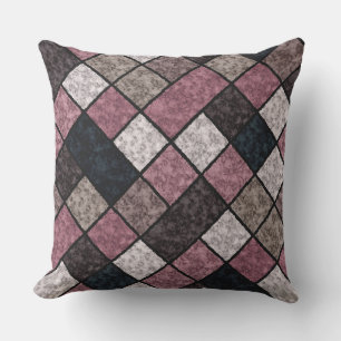 marble patchwork  brown pink  outdoor pillow