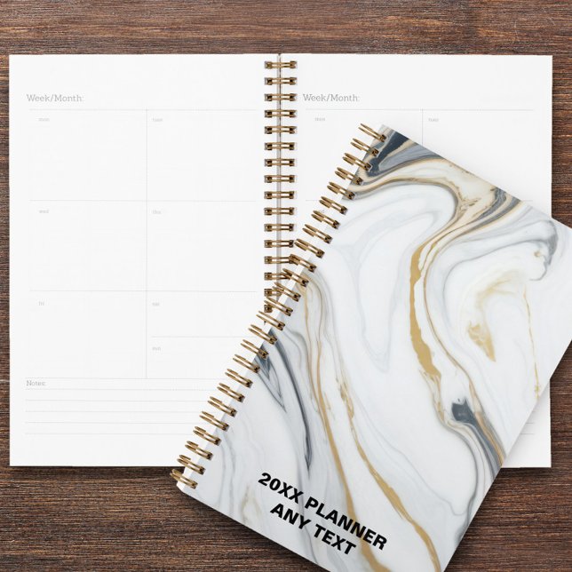 Marble Pattern Custom Year Diary Planner (Creator Uploaded)