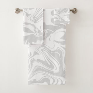 Marble pattern, grey and white towel