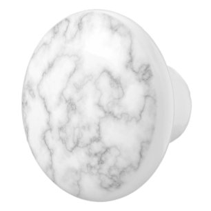 Marble Pattern Grey White Marbled Stone Background Ceramic Knob