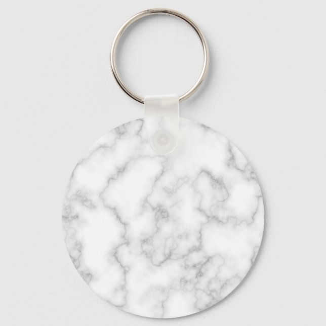 Marble Pattern Grey White Marbled Stone Background Keychain (Front)