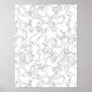 Marble Pattern Grey White Marbled Stone Background Poster