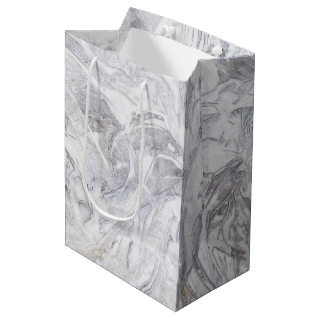 Marble pattern medium gift bag (Front Angled)