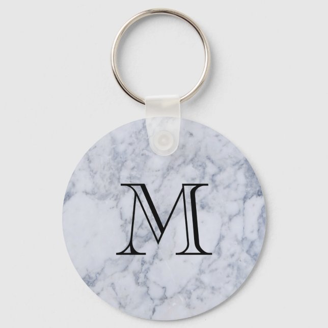 Marble Pattern Monogram Keychain (Front)