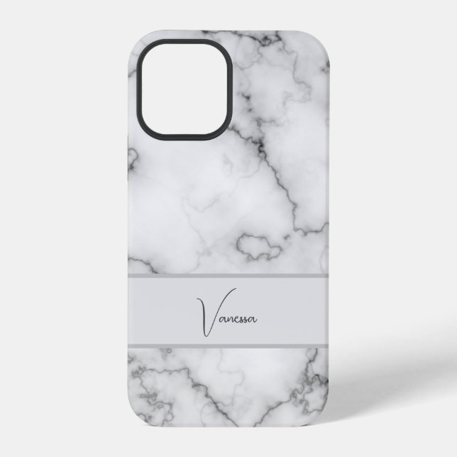 Marble Pattern Personalization iPhone Case (Back)