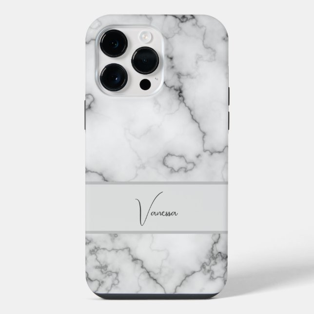 Marble Pattern Personalization iPhone Case (Back)